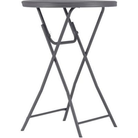 COSCO Zown 32in Round Cocktail Folding Table, Gray 60436SGY1E